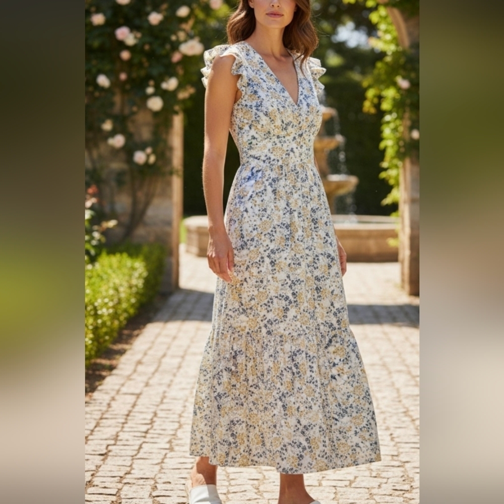 DRESS FORUM Floral Sleeveless Maxi Dress. Size S